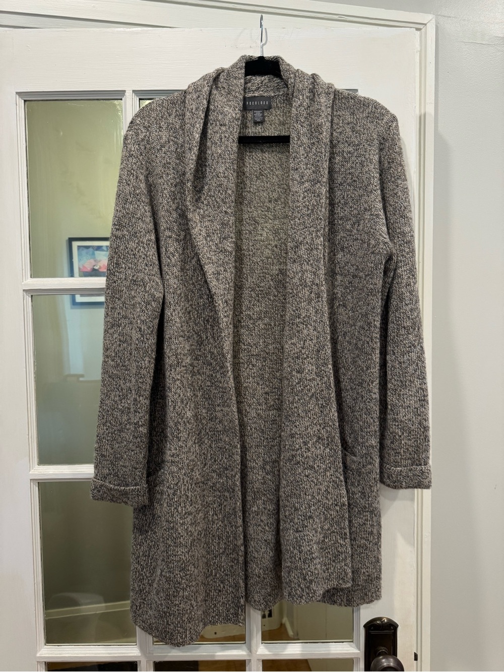 Pokoloko Alpaca Gray Open-Front Shawl Collar Sweater